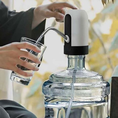 Distributeur D Eau Electrique Portable - Compatible Bouteilles 48mm Et 55mm - Silicone Noir Et Plastique ABS - 1 Unite (1/4)