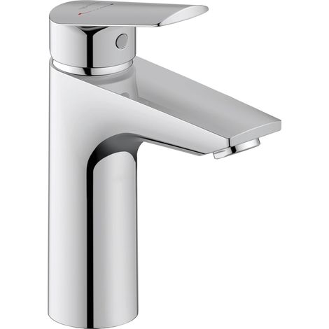 Mitigeur monocommande de lavabo, Robinet lavabo, Taille M (hauteur de sortie 117 mm), lavabo salle de bain, Robinet salle bain, robinet à économie d'énergie (FreshStart), chromé (1/5)