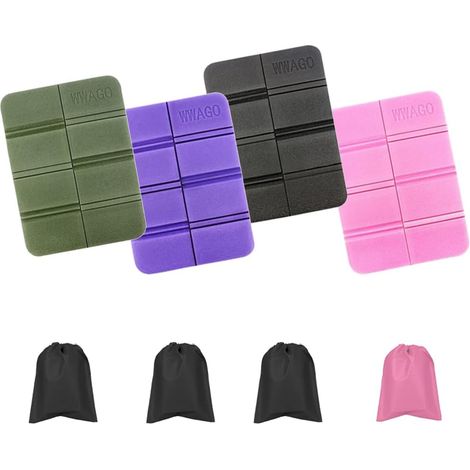 Coussins de siège pliables, adaptés au jardinage en extérieur, au camping, aux pique-niques, à la randonnée - lot de 2 (violet-rose), fabriqués à partir de matériaux écologiques et réutilisables. (1/3)