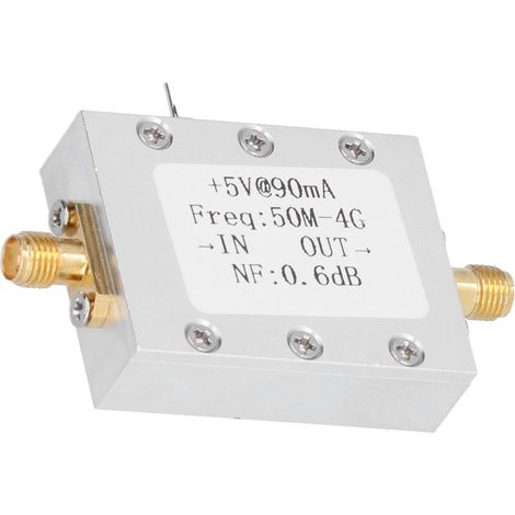 Amplificateur LNA 0.05‑4GHz à Bruit Ultra-Faible pour Antenne, Booster Réception Signal en Aluminium (1/5)