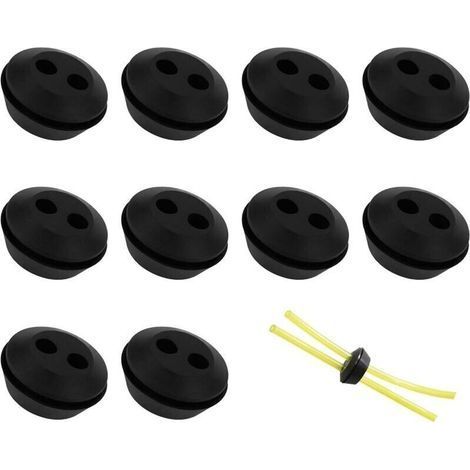 Aiperq Confezione da 10 tappi per tubo del carburante, guarnizione in gomma per serbatoio, 2 fori, raccordo per tubo flessibile, accessori per raccordo del tubo del serbatoio del decespugliatore (1/5)
