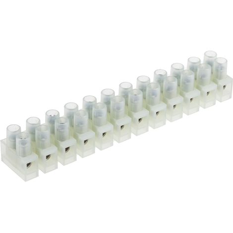 Bornier de raccordement RS PRO, 12 pôles , 8mm, A visser, 2.5mm², 24A ( Prix pour Paquet de 5 ) (1/2)