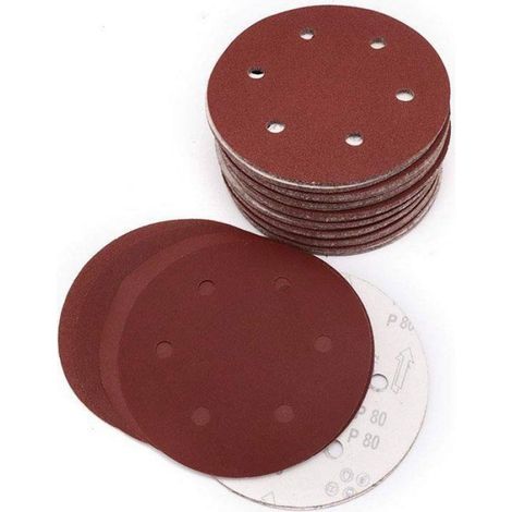 Disque Abrasif - Grain 80 - Diamètre 225 mm - Pour Ponceuse Murale Et Plafond - Auto-Agrippant - Lot De 20 (1/4)
