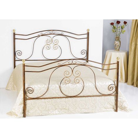 Letto matrimoniale in Ferro Battuto Barocco Colori Ferro: Tortora (1/2)