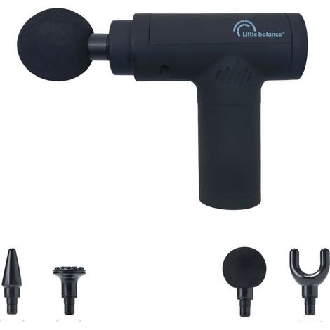 Pistola massaggiante - LITTLE BALANCE - Sport Relax - 6 velocità - 4 teste - Nero