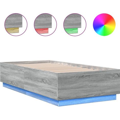 Maison Exclusive - Estructura cama con luces LED madera gris Sono (1/5)