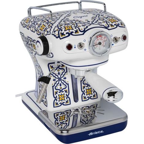 Ariete 1389 Capri Kaffeemaschine, 850 W, 0,9 l Tankinhalt, ½ Tassenfilter, Abtropfschale, Cappuccinatore