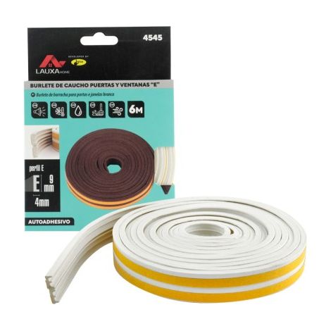 Burlete de caucho perfil "E" 9mm x 6m flexible y resistente - MARCA (1/4)