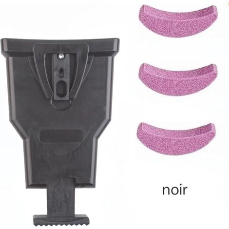 Affûteur de tronçonneuse, ensemble d'affûteur de tronçonneuse avec 3 pierres à aiguiser, outils de travail du bois rapides pour bûcherons, tondeuses à gazon, tronçonneuses（noir） (1/4)