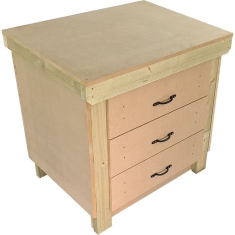 Wooden MDF top workbench, tool cabinet with drawers (V.2) (H-90cm, D-70cm, L-90cm)