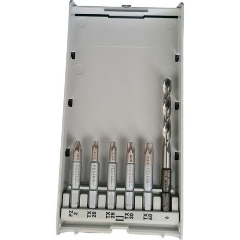 Festool Bitkassette Bit Set Kassette 6teilig TX PZ Bohrer HSS6 Schrauber