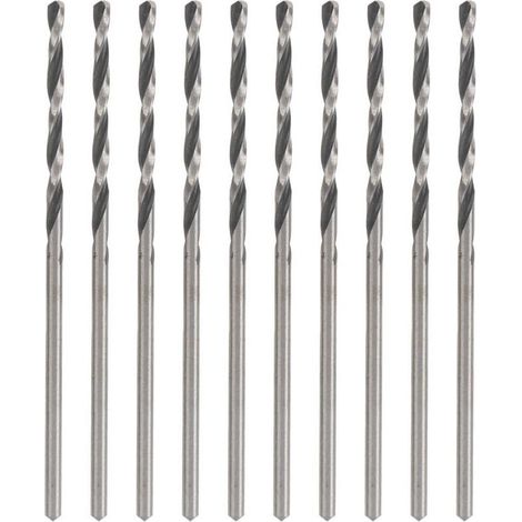 UlisemLot de 10 forets hélicoïdaux à tige droite en acier rapide, outils électriques, processus de meulage à tige droite, diamètre de foret de 1.6 mm (1/4)