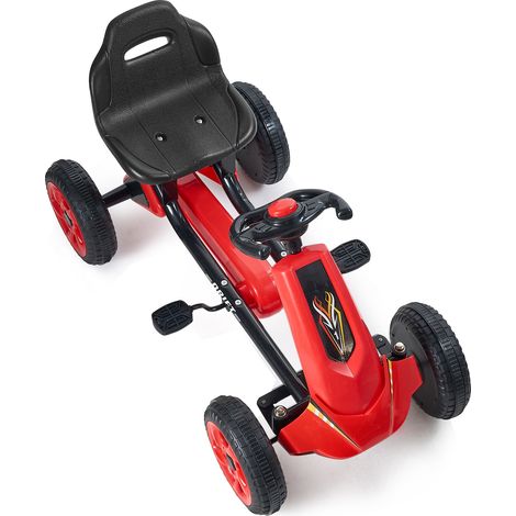 Mophorn Kart à pédales pour enfants, jouet tout-terrain à 4 roues pour enfants. Comprend un volant, un siège réglable et de grandes roues antidérapantes. Idéal pour les garçons