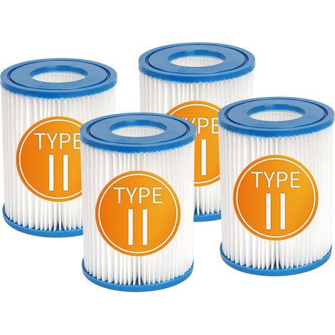Cartouches filtrantes de Rechange compatibles avec Best-Way Type II 58094 Le Filtre de Piscine Gonflable, Compatible avec Lay-Z Spa Le Filtre de Bain à remous, 4,2", 5,4", Lot de 4 (1/5)