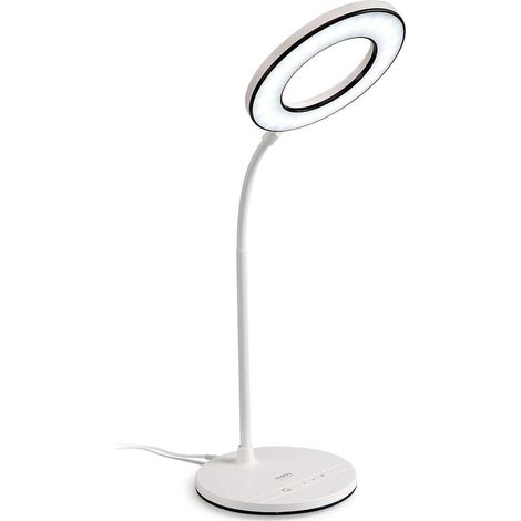 1 Lampe de bureau LED, 3 modes couleur, 3 niveaux luminosité, col de cygne flexible 360°, commande tactile, pour bureau chambre (1/5)