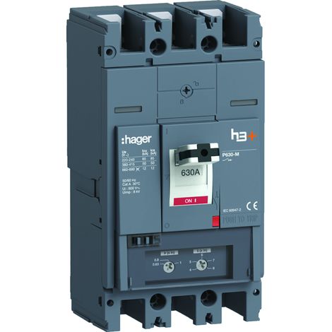 Disjoncteur h3+ P630 TM 3x630A 50kA - HAGER HMW630DE