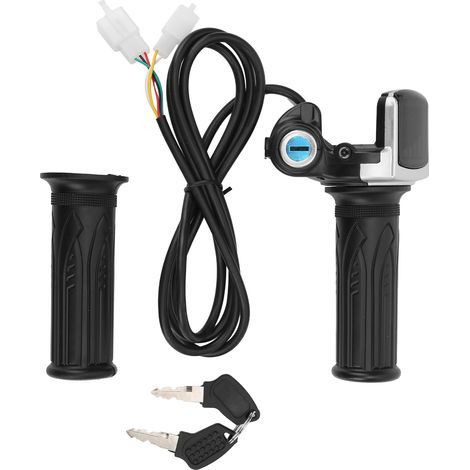 Set of twisted throttle grip lock keys for electric bike, LED indicator for motorcycle and scooter 48V (1/5)