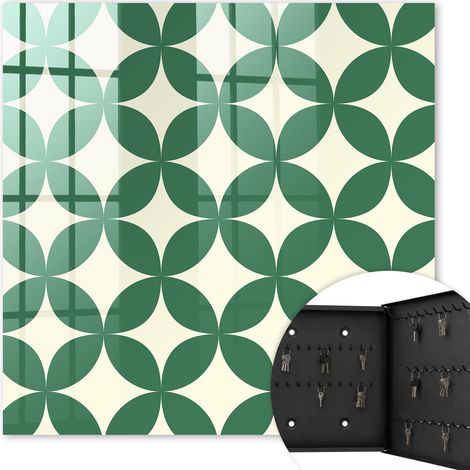 Armoire à clés - (30 cm x 30 cm) - Boîte à clés murale - Coffret de rangement pour clés - Couleur noire - Ouverture vers la droite - Pour maison et bureau - Roues vertes (1/5)