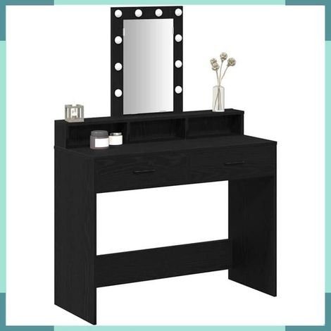 Table de toilette - 865173 - Noir - 100 x 41 x 140 cm - Éclairage miroir USB (1/5)