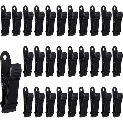 Clips - 30 Pièces - Mini pinces métalliques - Pinces crocodiles suspendues - Convient pour les vêtements, les photos, les rideaux, la salle de bain - 4×1.3cm - Noir (1/5)
