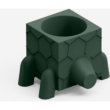 Vaso fondo da giardino design a forma di tartaruga in polietilene Ruga - Verde 2