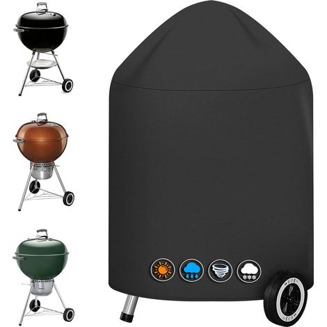 47 CM-600D BBQ Cover - Heavy Duty Waterproof PU Cover for Master Touch 18.5", Original Kettle (Φ50x81cm) (1/5)