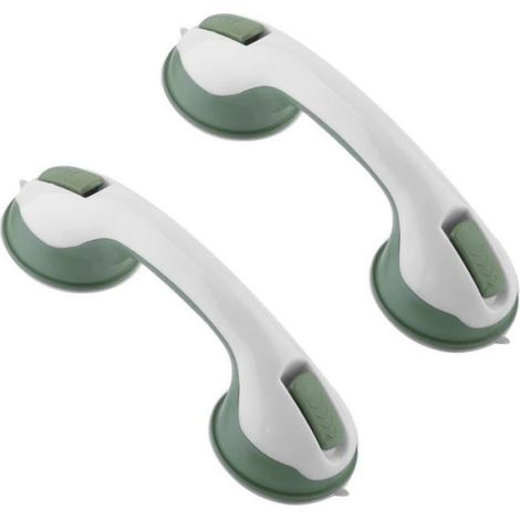 2pcs salle de bain Poignée Sécurité Ventouse Baignoire Poignée douche Prise Blanc et vert blanc SET ACCESSOIRES SALLE DE BAIN (1/4)