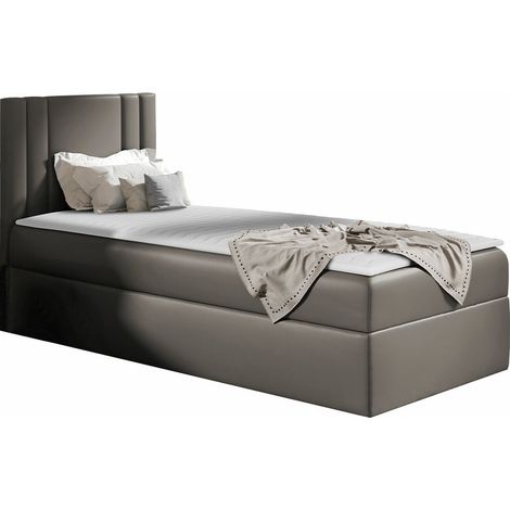 Lit boxspring Mel I, Soft 029, Continental, Unique, 80x200, Faux cuir, Disponible, 82x208x103cm (1/5)