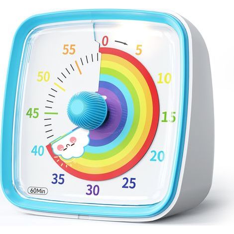 Minuteur Visuel Arc-en-Ciel avec étui de Protection, Rainbow Timer Enfant Compte à Rebours de 60 Minutes Minuteur pour Enfants et Adultes (1/5)