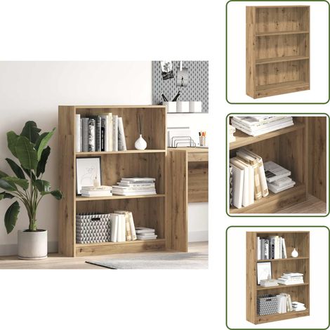 Bücherregal Wohnzimmer - vidaXL Bücherregal Artisan-Eiche 80x24x109 cm Holzwerkstoff - Bücherregal Schlafzimmer (1/5)
