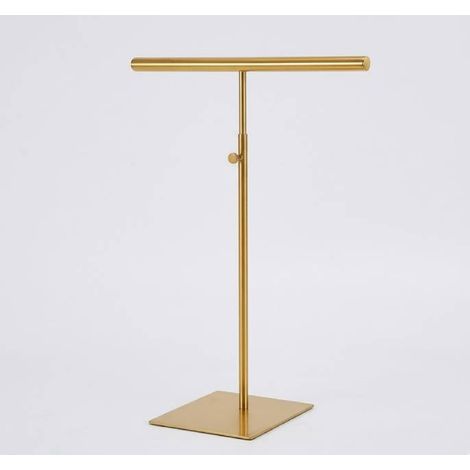 Collier Présentoir Support Réglable Hauteur Bijoux Étagère T Barre Table Porte-monnaie Porte pour Maison Boutique Magasin - Or (1/4)