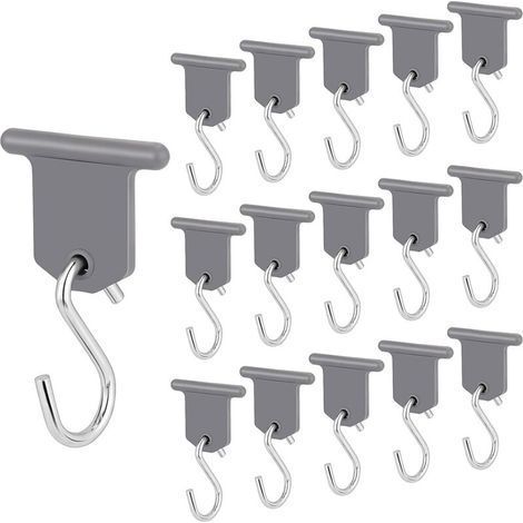 16 es Awning Hook Camper Car Accessories RV Awning S-shaped Hook Easy to Install for Motorhome Caravan Outdoor Indoor Supplies Christmas Tent (Gray) (1/5)