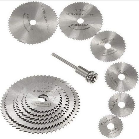 Set 6 lame de scie circulaire QttvbTna, acier HSS, couleur argent, diamètre 22-50mm (1/2)