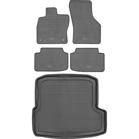 Set di tappetini in gomma per auto e tappetino per bagagliaio per Skoda Octavia III Kombi dal 2013 al 2020. (1/5)