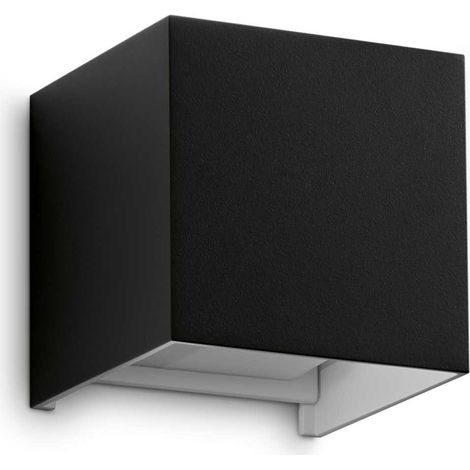 Ideal Lux ATOM Applique Murale Extérieure LED Intégrée 2 Lumières Noir 1050Lm 3000K IP54