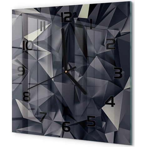 Horloge Murale Carrée Originale Verre Trempé Décoration Maison Moderne Arrière-plan abstrait 30x30 cm (1/5)