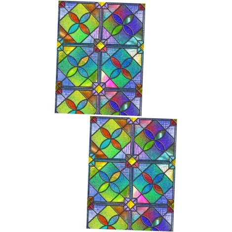 Lot De 2 Films Statiques pour Fenêtre Autocollants pour Fenêtre Teintée Amovibles en PVC (1/5)