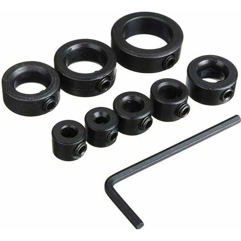 Depth Stop, Drilling Depth Stops, Depth Stop Collars, 8 pcs Depth Stop Collars, Positioning Ring with Hex Key, 3-16 mm (1/5)