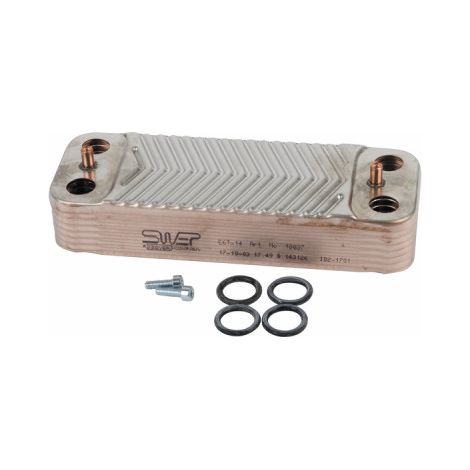 Diff – Échangeur thermique à plaques 24/28 – 2 plaques – Pour chaudières De Dietrich – Transfert thermique efficace pour eau chaude sanitaire