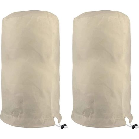 Voile D'hivernage Plante,Voile Hivernage Olivier,Voile Dhivernage Arbre,Housse De Protection Tomate Citronnier,Housse Hivernage pour Plantes Sac Vegetaux Jardin Tissu Non Tissé (80×100cm,Beige (1/5)
