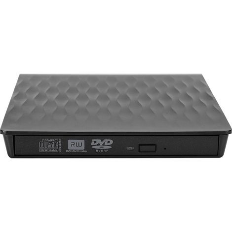 Graveur optique externe USB 3.0, lecteur DVD, accessoire pour ordinateur portable ou de bureau, type C, noir (noir) (1/5)