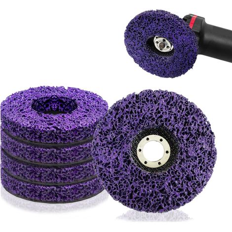 Satz mit 5 Schleifscheiben-Reinigungsscheiben CSD-Scheibe 125 x 22 mm Lila Schleif-Reinigungsscheibe für Farbwinkelschleifer in der Oberflächenbehandlung zum Entfernen von Rost Farbe Nylonscheibe