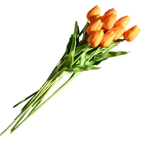 20 Tulipes artificielles, PU réaliste, tige flexible acier, 34cm, décoration mariage maison bureau (1/5)