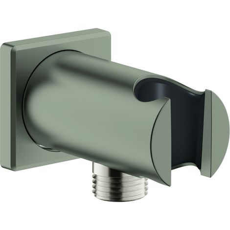 Grohe Rainshower Wandabgangsbogen mit Halter, eckige Rosette, AG 1/2", Ganzmetallgehäuse, eigensicher, Satin Steel, 26659MS0 (1/4)