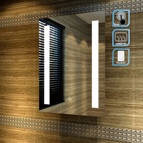 ELEGANT Bathroom Mirror with LED Lights Wall Mounted Bathroom LED Mirror 500 x 700 mm Sensor Touch control with Demister Pad