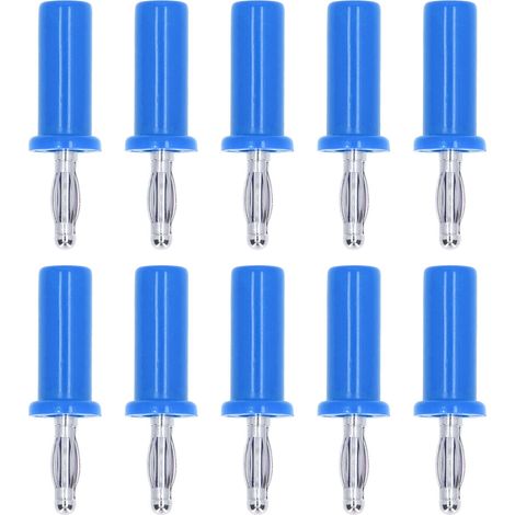 10 connecteurs de haut-parleur 4mm bleus, fiches banane en laiton et ABS, pour instruments électroniques - Lot de 10 (1/5)