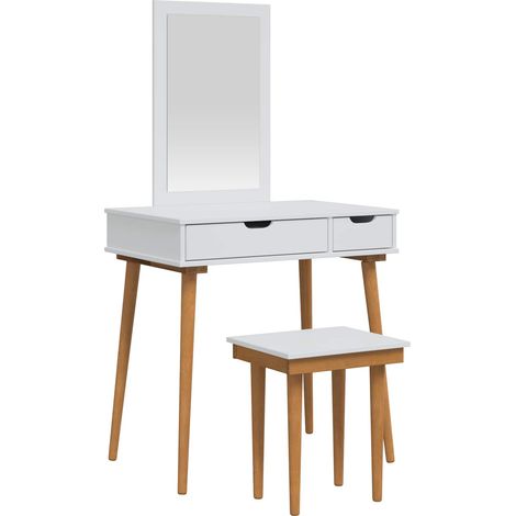 Set Tavolo da Trucco FAUSKE 3 pz Bianco 76 x 50 x 143 cm vidaXL (1/5)