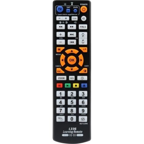 Couleur NOIR Télécommande intelligente IR L336, copie universelle, télécommande avec fonction d'apprentissage pour TV, CBL DVD SAT (1/4)