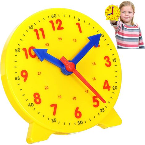Horloge Pédagogique Enfant - Horloge Analogique avec Aiguilles Mobiles - Apprentissage Lecture Heure - 10 cm - Pour Enfants À Partir de 3 Ans - 1 Pièce