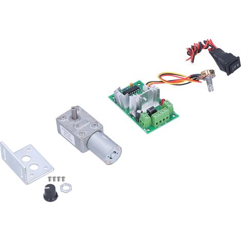 Moteur à vis sans fin 24V DC avec régulateur, couple élevé, réducteur mini turbine pour robots et serrures électroniques - 24V 150RPM (1/5)